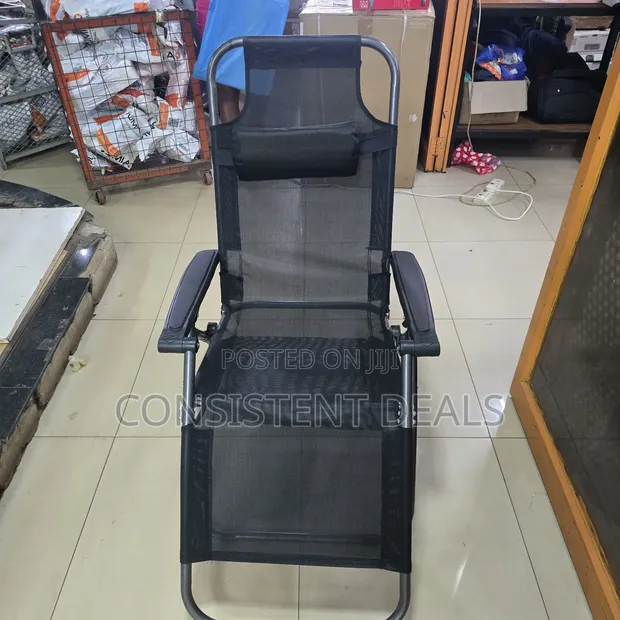 Foldable Reclining Chair - Black - 1