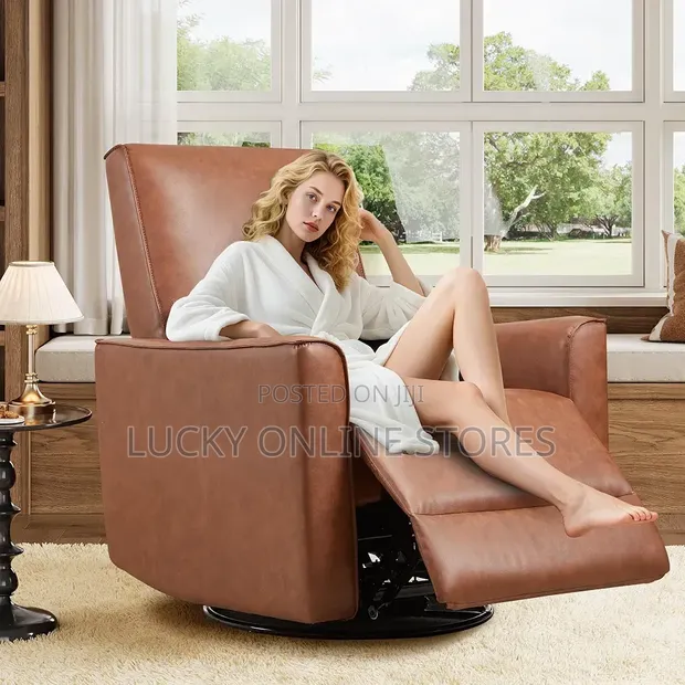 360° Swivel Glider Manual Recliner with Lumbar Support - 1
