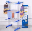 3-Tier Foldable Clothes Drying Rack with Caster Wheels - 2