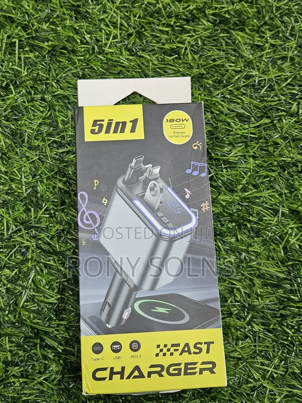 180W 5-in-1 Smart Car Charger with PD 3.0 - 1