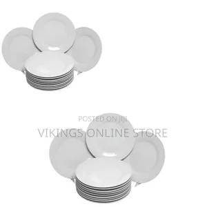 12-Piece 5-Inch Porcelain Cup Saucer Plates - White