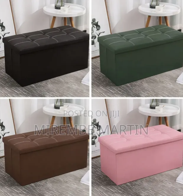 Brand New Leather Ottoman Storage Boxes - 1