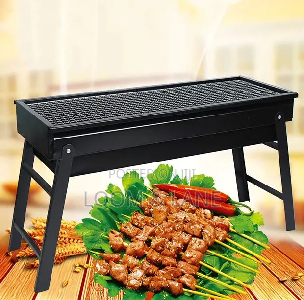 Portable Folding Stainless Steel Charcoal Barbecue Grill - 1
