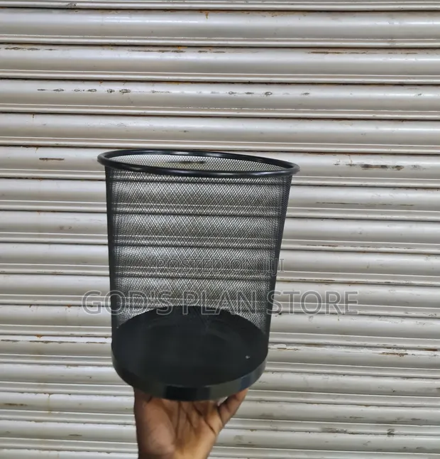 Office Paper Bin / Dust Bin - Mesh Black - 1