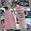 2-in-1 Vacuum Flask and "Mood the Cup" Tumbler Set - Pink - 2