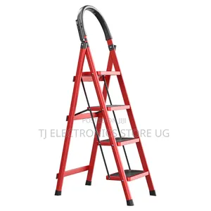 Four Step Aluminium Ladder - Red