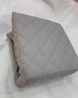 Square Quilted Mattress Protector - Gray