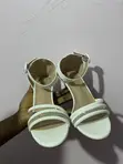 Ladies Heels - White Heeled Sandals - 2