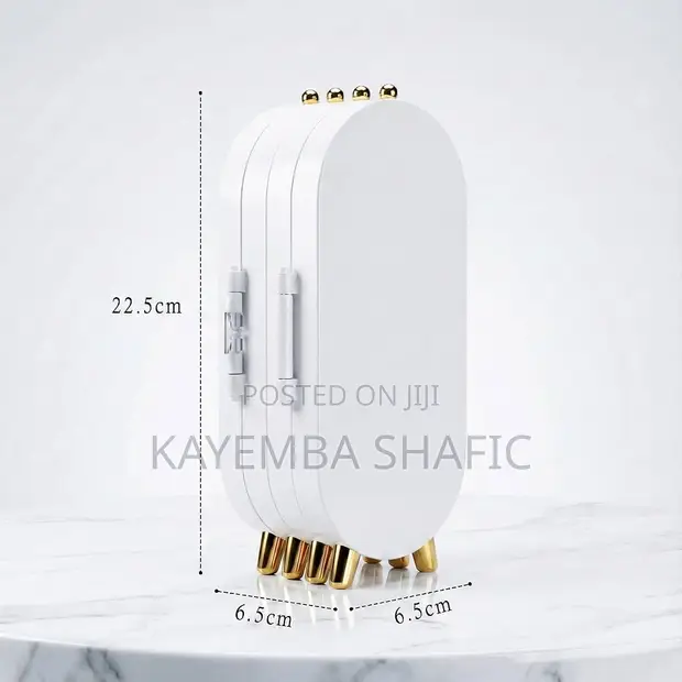 Foldable 4-Panel Jewelry Organizer with Mirror - 1