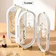 Foldable 4-Panel Jewelry Organizer with Mirror - 3