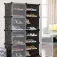 Two Column Plastic Shoe Rack - 8 Layers - 2