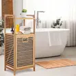 Tilt-Out Bamboo Laundry Hamper Rack with 3-Tier Shelves - 5