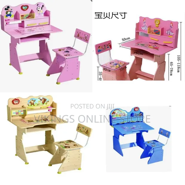 Adjustable Height Children Learning Desk and Chair Set - 1