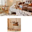 C-Shaped Snack Couch Coffee Table with Wheels - 1