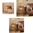 C-Shaped Snack Couch Coffee Table with Wheels - 2
