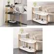 3-Tier Narrow Nightstand with Marble-Style Faux Top - 2