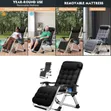 Ergonomic Folding Sun Chaise Lounge Chair with Side Table - 1
