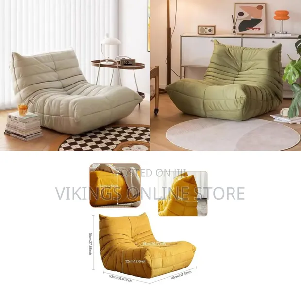 Lazy Floor Velvet Lounge Sofa Fireside Chair - 1