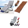 Folding Camping Reclining Deck Chairs with Cushion - 1