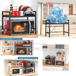 Extendable Microwave Oven Rack - 2-Tier Kitchen Organizer