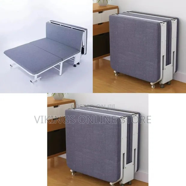 Folding Portable Guest Bed Chair Sofa with Wheels - 1