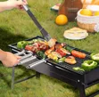 Portable Folding Stainless Steel Charcoal Barbecue Grill - 3