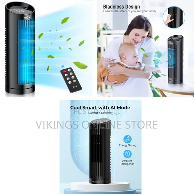 Tower Fan - 13'' Portable, Remote Control, 80° Oscillation - 1