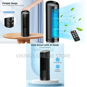 Tower Fan - 13'' Portable, Remote Control, 80° Oscillation