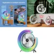 Desktop 5-Light Mini Fan with LED Lighting Rechargeable - 1