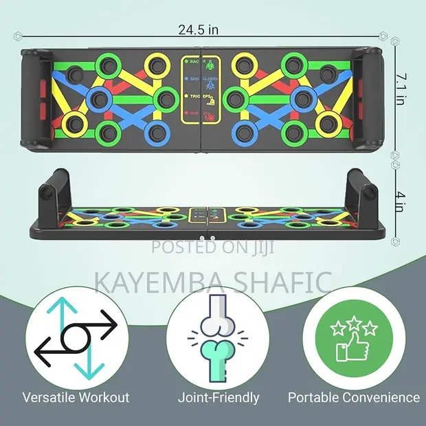 9-in-1 Foldable Push Up Board - Portable Fitness Gym Stand - 1