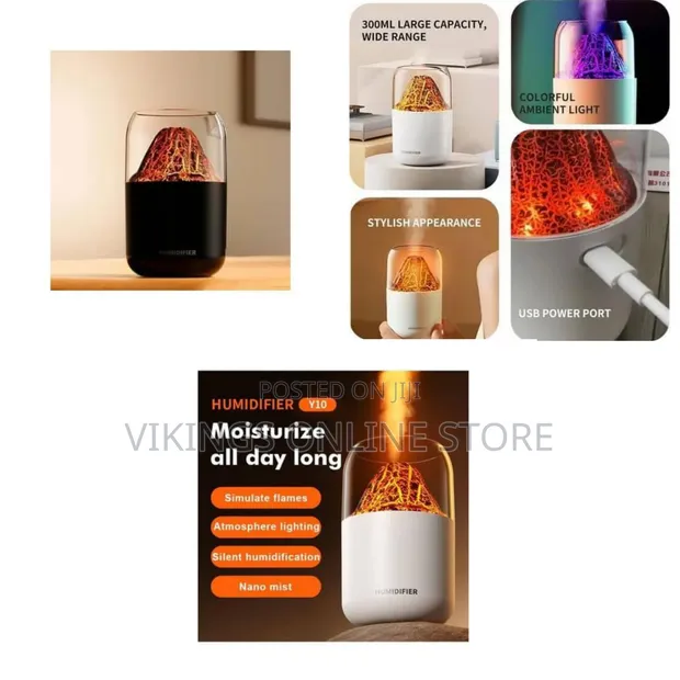 Portable Mini Volcano Humidifier, 300ml Cool Mist - 1