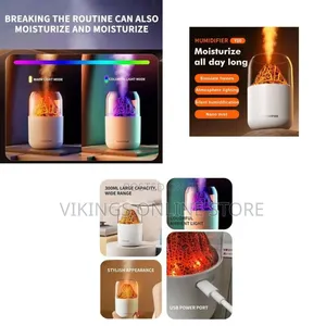 Portable Mini Volcano Humidifier, 300ml Cool Mist