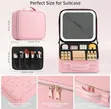 Travel Makeup Case with 3-Color LED Mirror - 3