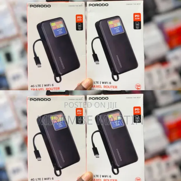 Porodo 4G LTE WiFi 6 Travel Router with 10000mAh Power Bank - 1