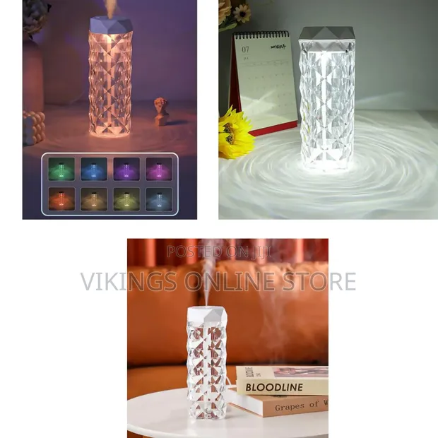 Crystal Lamp Air Humidifier with Color Night Light - 1