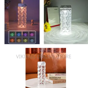 Crystal Lamp Air Humidifier with Color Night Light