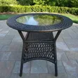 Flash Furniture Round Outdoor Table with Black Rattan Edging - 2