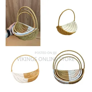 3pcs Stackable Fruit Baskets - Rattan Hanging