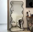 Curved Full Length Mirror - Black - 2