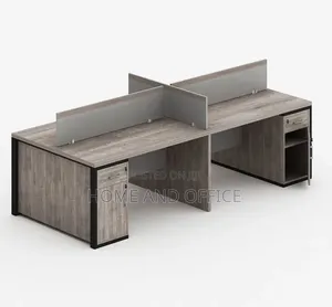4-Seater Workstation with Drawer and Book Storage
