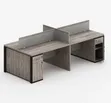 4-Seater Workstation with Drawer and Book Storage - 1