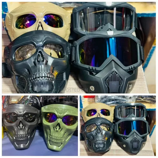 Tactical Motorcycle Masks with Detachable Skull Face Shields - 1