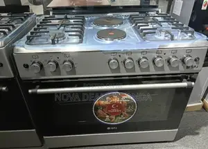 SPJ 90x60cm Cooker - 4 Gas Burners + 2 Electric Plates, Grill, Rotisserie