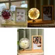 LED Photo Frame with Illuminated Floral Globe - 1