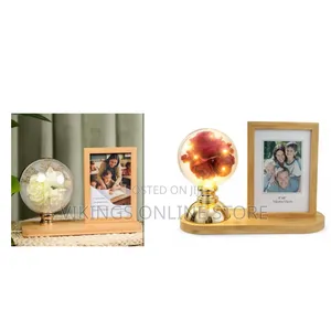LED Photo Frame with Illuminated Floral Globe