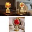 Lamp with Preserved Rose in Resin Ball Glass Dome - 1