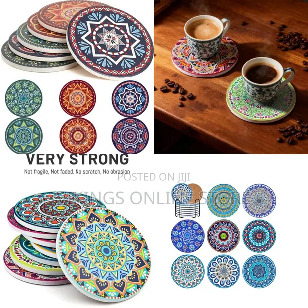 Mandala Ceramic Coasters Set of 6 - 1