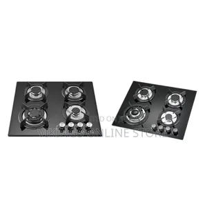 60x60cm Built-in/Stand Support 4-Burner Tempered Glass Gas Cooker