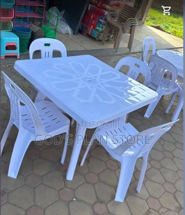 Plastic Bar Table and Chairs Set - Outdoor Use - 1