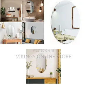 Self-Adhesive Plastic Mirror Tiles (Oval, 20x30cm)